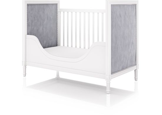 Кроватка Elit (белый, серая ткань)