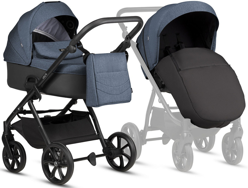 Детская коляска Tutis Leo 3 Plus 3 в 1 с автокреслом Elo Lux EduSky Black 1582288 Deep Blue