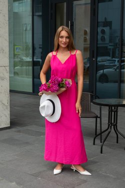 Сарафан розовый из вискозы