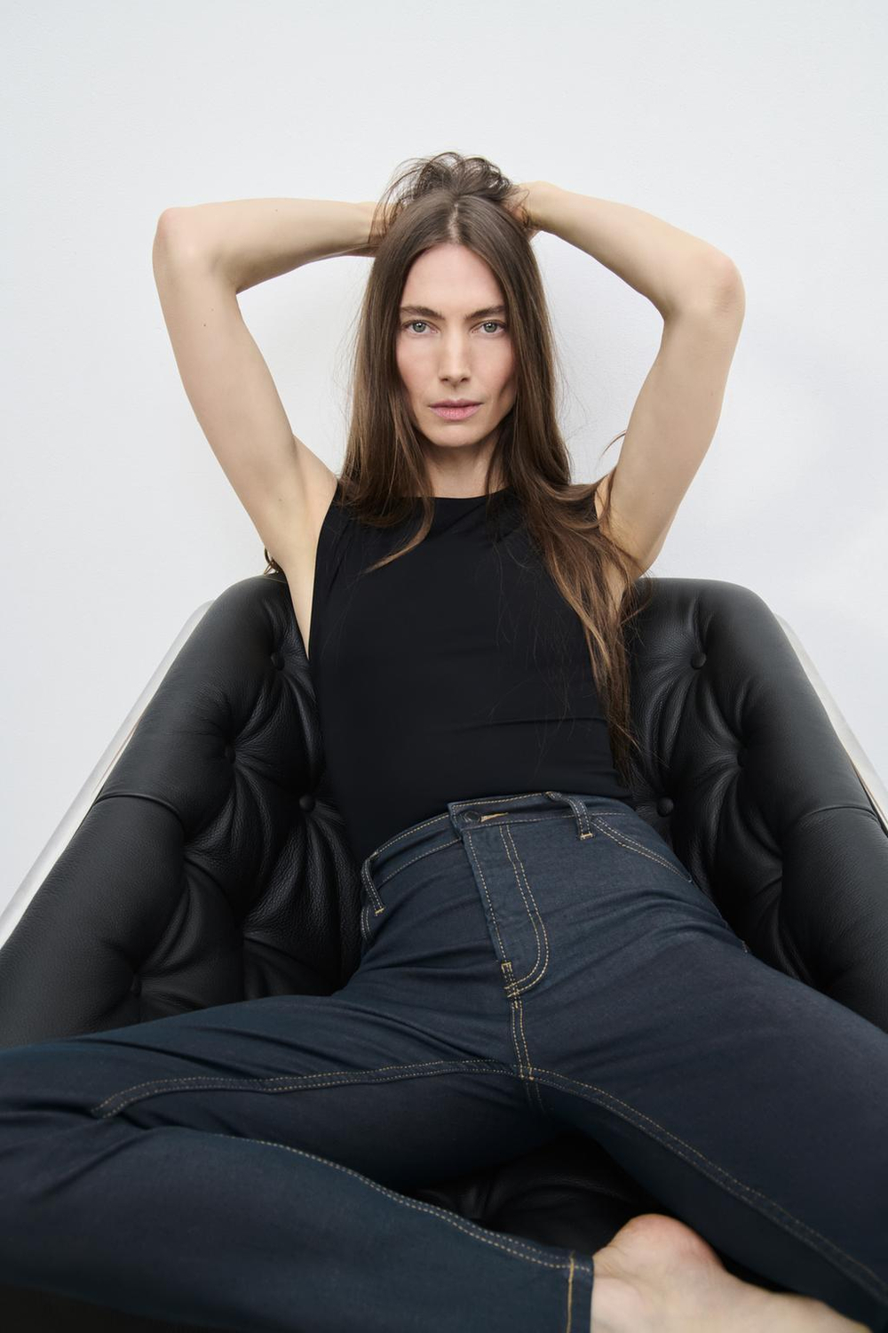 Джинсы skinny с высокой посадкой — zw collection