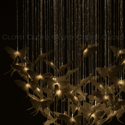 Люстра Cloyd TROPICA C9 / выс. 120 см - керамика - золото (арт.11332)