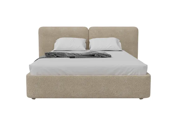 Кровать с подъемным механизмом Hub Soft 160 см, молочное букле