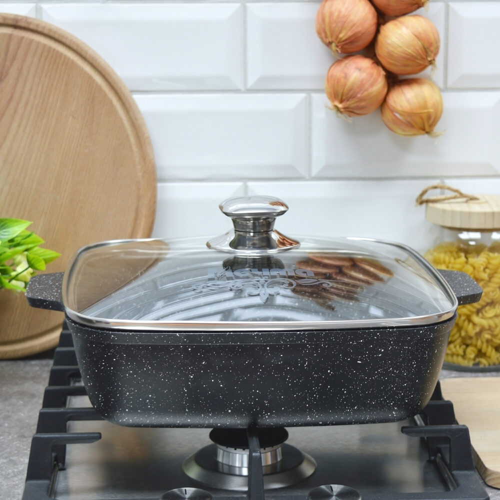 Жаровня 26*26см Гранит black Induction Pro