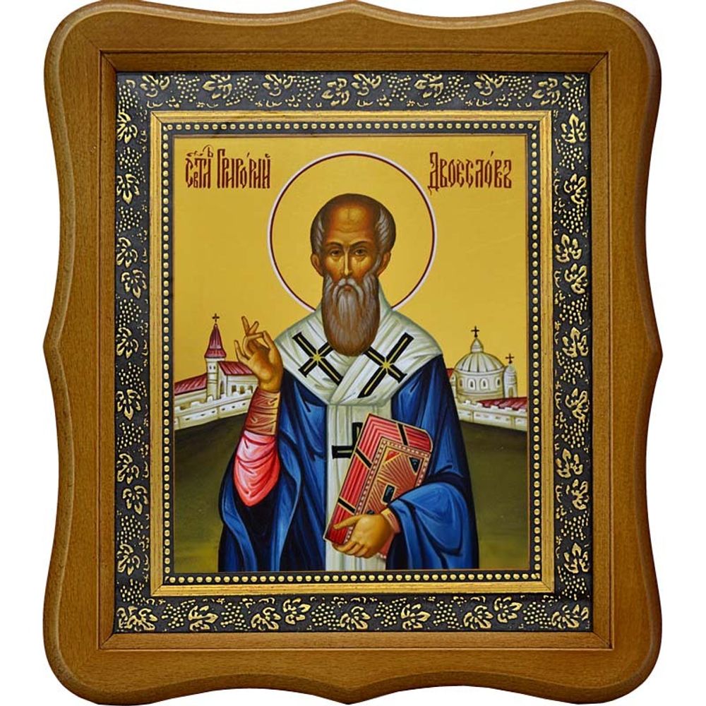 Григорий Великий (Двоеслов) святитель. Икона на холсте.