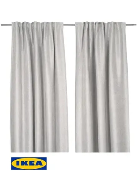 ИНГИМУНДА гардины затемняющие, 2шт, серый