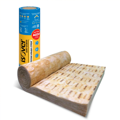 Утеплитель 50х1220х4100мм Изовер Теплая Крыша Стронг 10м2 рулон