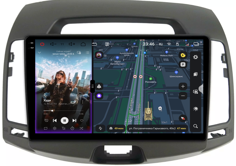 Магнитола для Hyundai Elantra 4 2006-2010 (HD) - Redpower 85092G (серая) PRO/PROmax ТОП звук, 2K QLED, Android 14, CarPlay, 4G SIM-слот