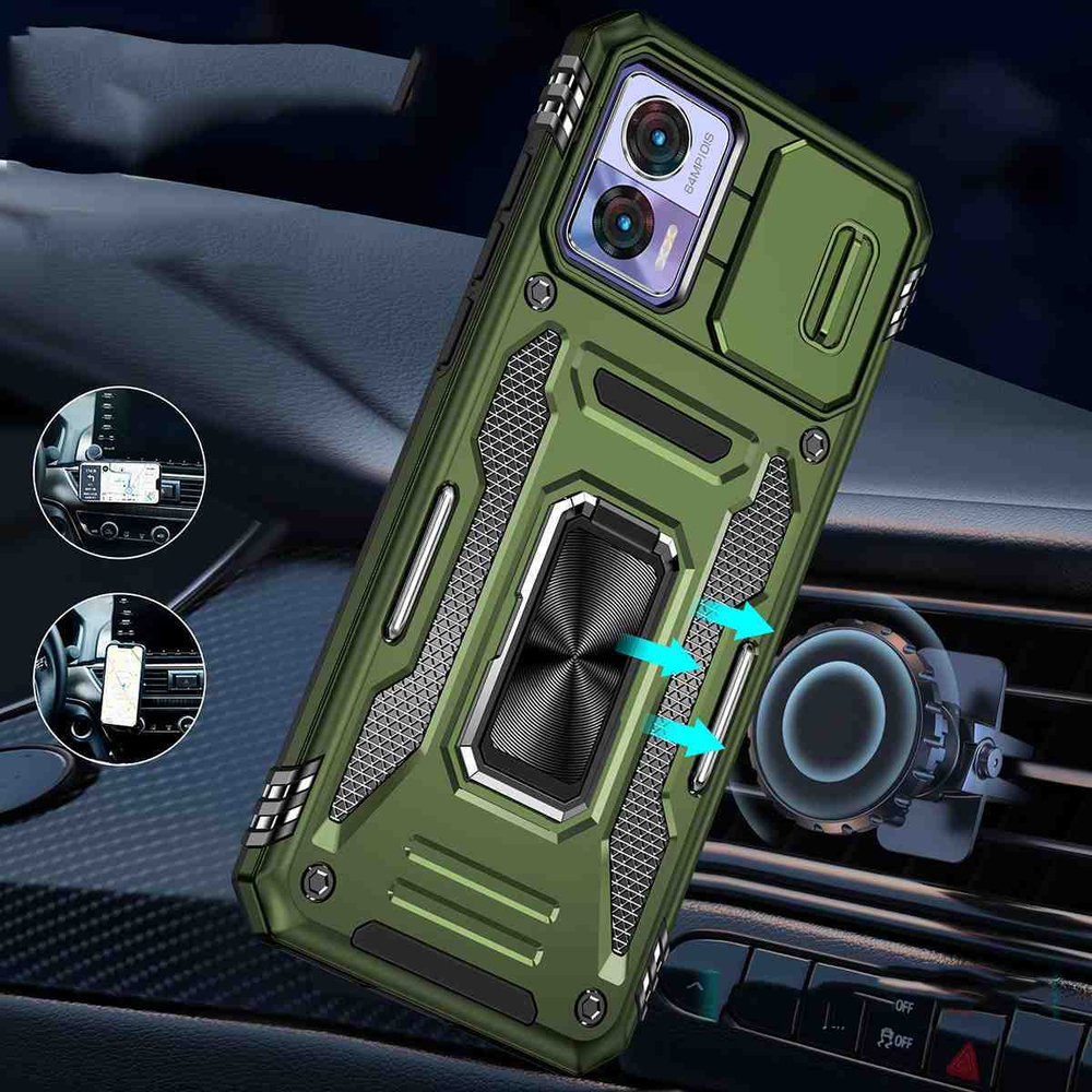 Чехол Safe Case с кольцом и защитой камеры для Moto Edge 30 Neo