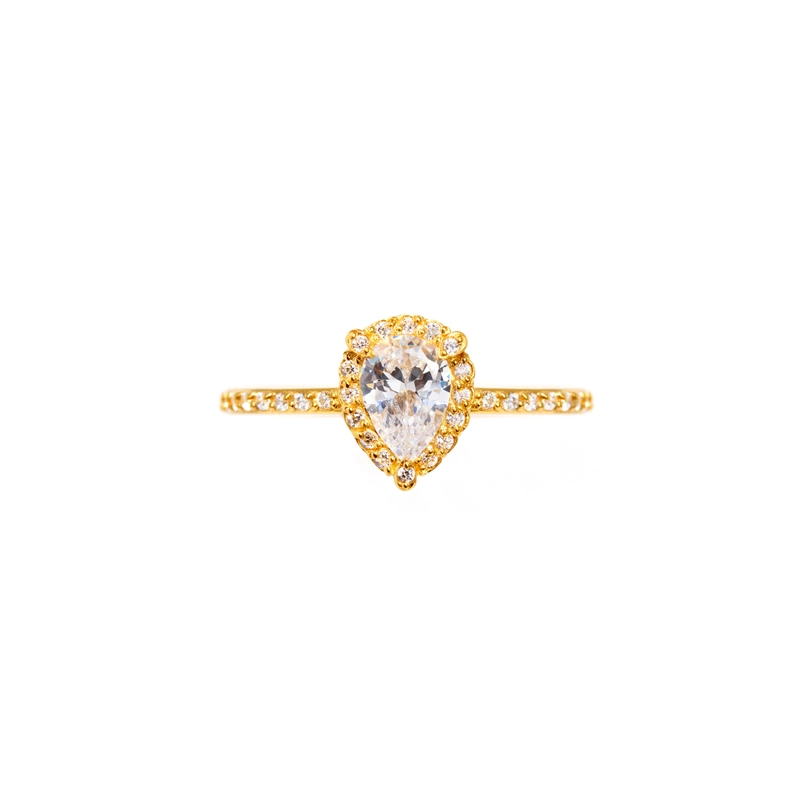 Кольцо Золотая Груша – Кристальное