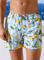 Мужские пляжные шорты с принтом в виде лимонов (Размер: M) (Цвет: желтый)