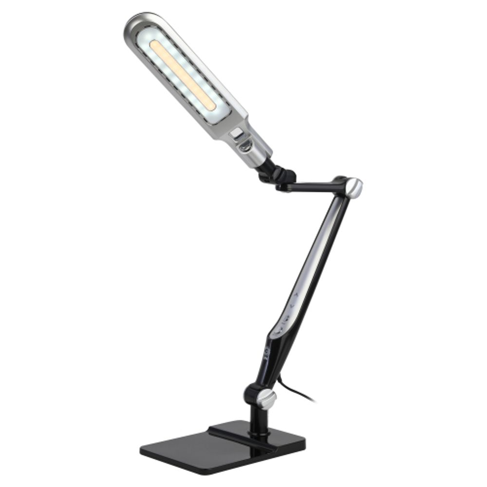 Настольный светильник ЭРА NLED-497-12W-BK светодиодный на струбцине и с основанием черный | Светодиодные настольные лампы