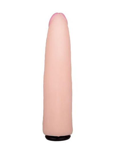 Пояс-трусики с насадкой Glamour - 17 см. (Цвет: телесный с черным)