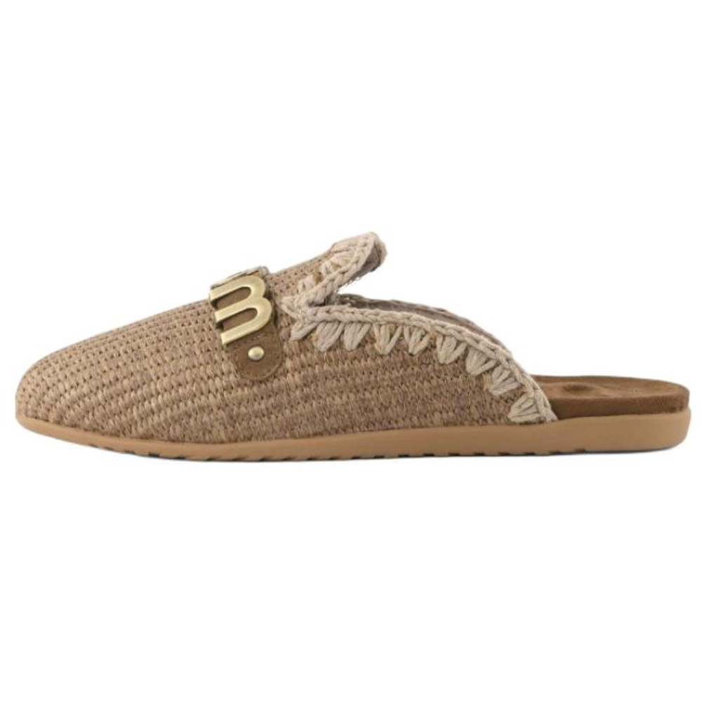 MOU Rubber Sole Abrasion Resistant Closed Toe Slippers Women"s Brown