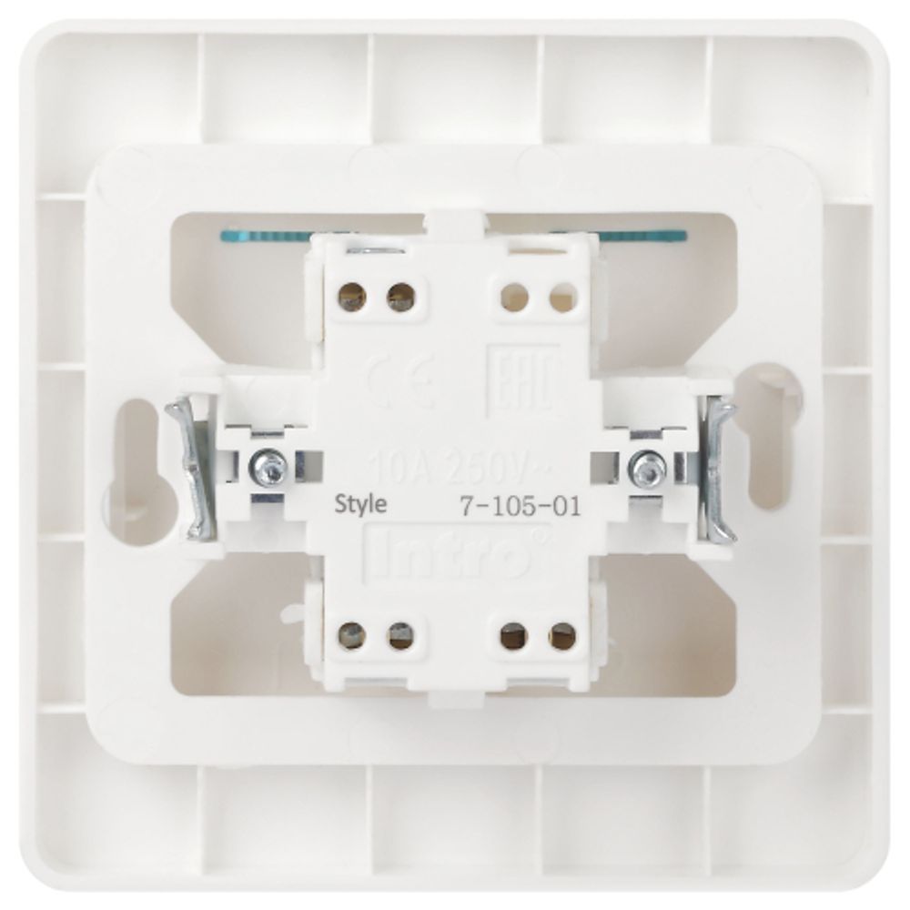 Выключатель Intro Style 7-105-01 двойной с подсветкой, 10А-250В, IP20, СУ, белый | Intro