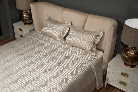 Покрывало 260x260 и 2 наволочки 50x70 Garda Decor Artdeco серое