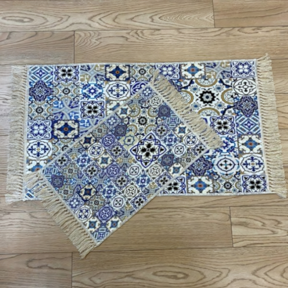 Набор ковриков ДЕКОРАТИВ (DECORATIVE) с рисунком и бахромой 60*100+40*60 деко deco 6560v
