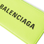 Balenciaga Cash Cow Leather Card Holder Card Holder Men"s Fluorescent Yellow
