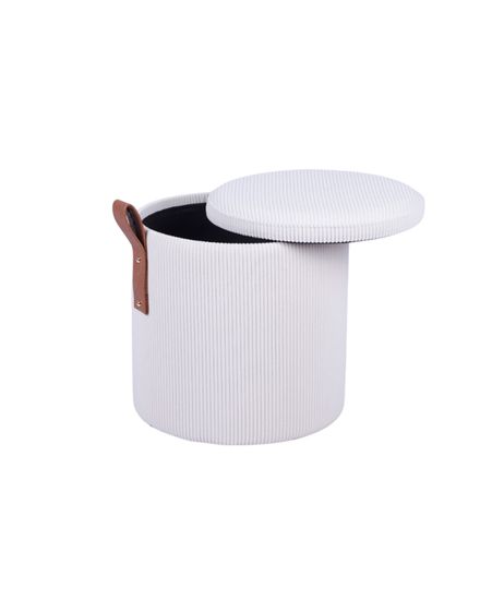 Пуф Руни XS с ящиком вельвет белый