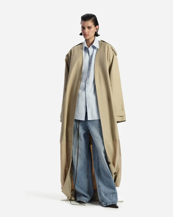 Тренч-трансформер бежевый