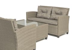 "Филадельфия" лаунж-зона из искусственного ротанга, цвет соломенный, цвет подушек бежевый