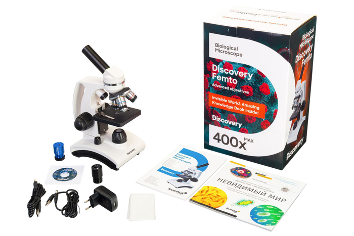 Микроскоп цифровой Levenhuk Discovery Femto Polar с книгой