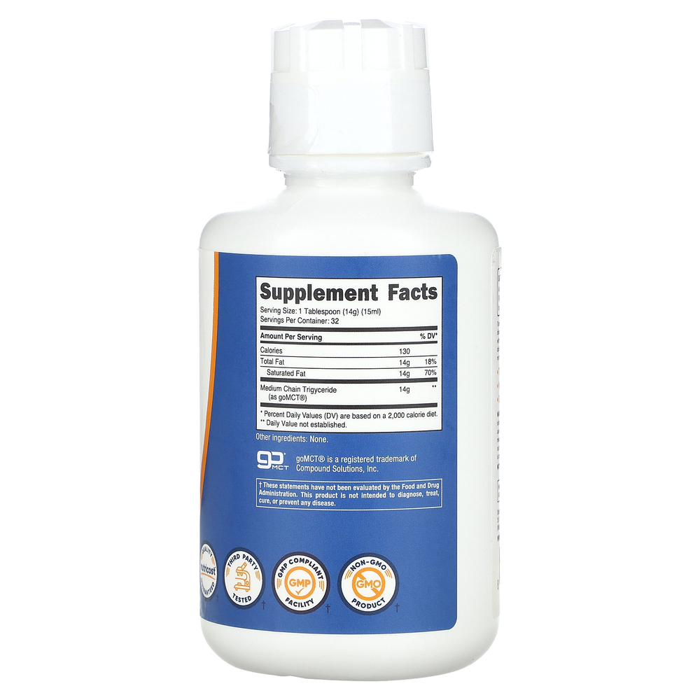 Nutricost, C8, масло MCT, без добавок, 473 мл (16 жидк. унций)