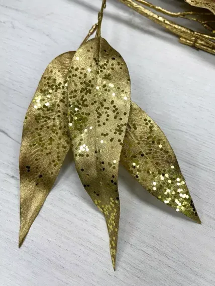 Ветвь Лавр Императорский 120 см., золото, 1 шт., Christmas DeLuxe (87502)