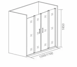 Душевая дверь в нишу Bas Infinity WTW-TD-170-G-CH 170*185 без поддона