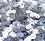 ПЛ001НН5 Пайетки круглые плоские, цвет: серебро металлик, 5 мм, 10 грамм