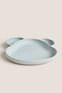 ZARA HOME СИЛИКОНОВАЯ ТАРЕЛКА «МЫШКА», СЕРО-ЗЕЛЕНЫЙ