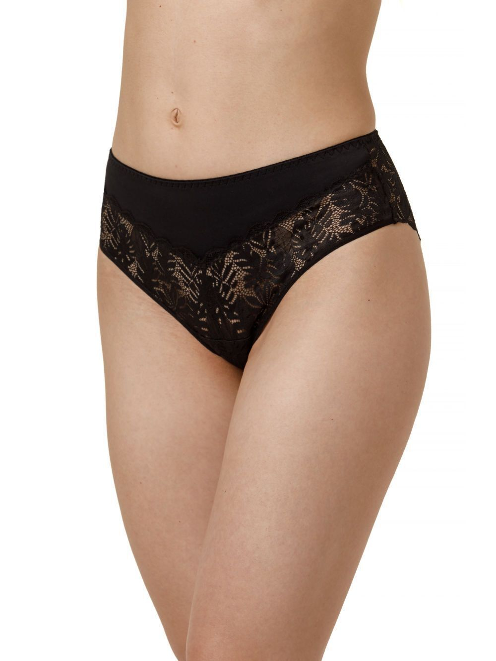Женские трусики-слипы с кружевом (Размер: 54) (Цвет: черный)