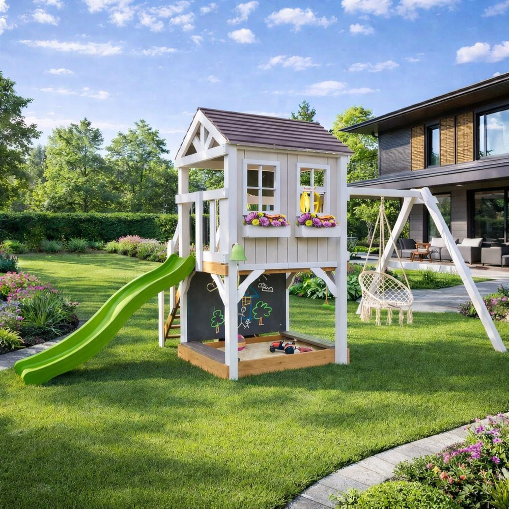 Детский домик с качелями "Прованс"