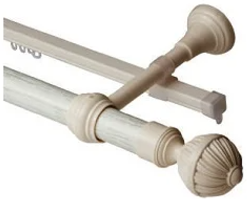 Карниз круглый 2-х рядный Металл Византия "Волшебная палочка" д28мм, 2,0м Крем