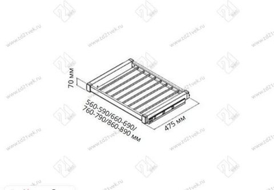 S-6709-A Брючница в базу 800 мм, Starax, (760-790х475х70 мм), направляющие Blum Tandem, антрацит