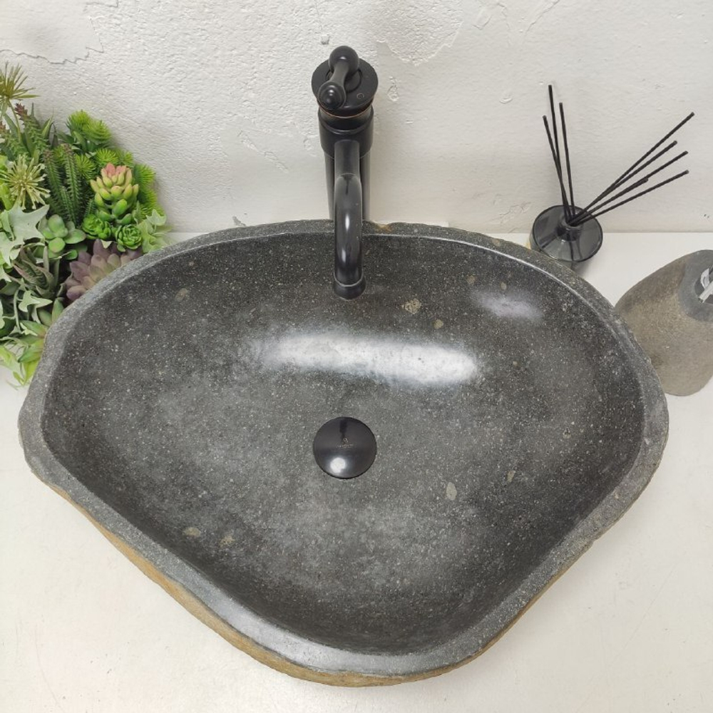 Раковина из речного камня RS-62010 (58*45*16)