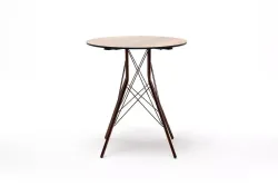 "Конте" интерьерный стол из HPL круглый Ø70см, цвет "дуб"