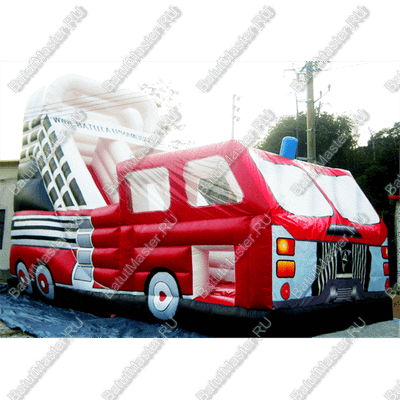 Детская надувная горка "Пожарная машина"