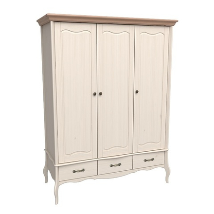 Шкаф 3х дверный с глухими дверями «Прованс» бежевый воск/антик