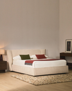 Кровать Arvian бежевого цвета из шенилла с ящиком для хранения 180 х 200 см