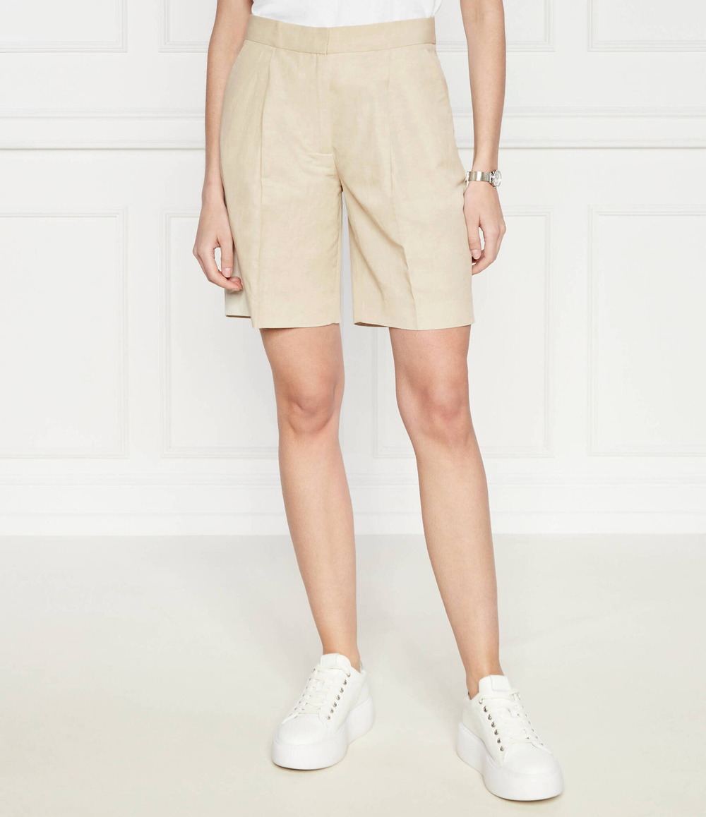 Льняное шорты Calvin Klein - бежевый(K20K206671)