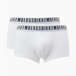Мужские трусы хипсы белые набор 2 в 1 Bikkembergs CLASSIC BKK1UTR02BI