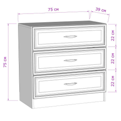 Комод Колибри 75x39x75 Бодега белая, Дисконт (Невозвратный товар!)