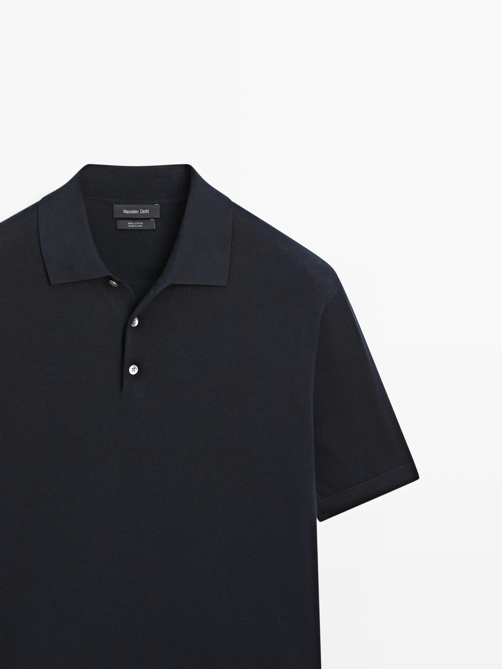 Massimo Dutti Поло из 100% хлопка, темно-синий