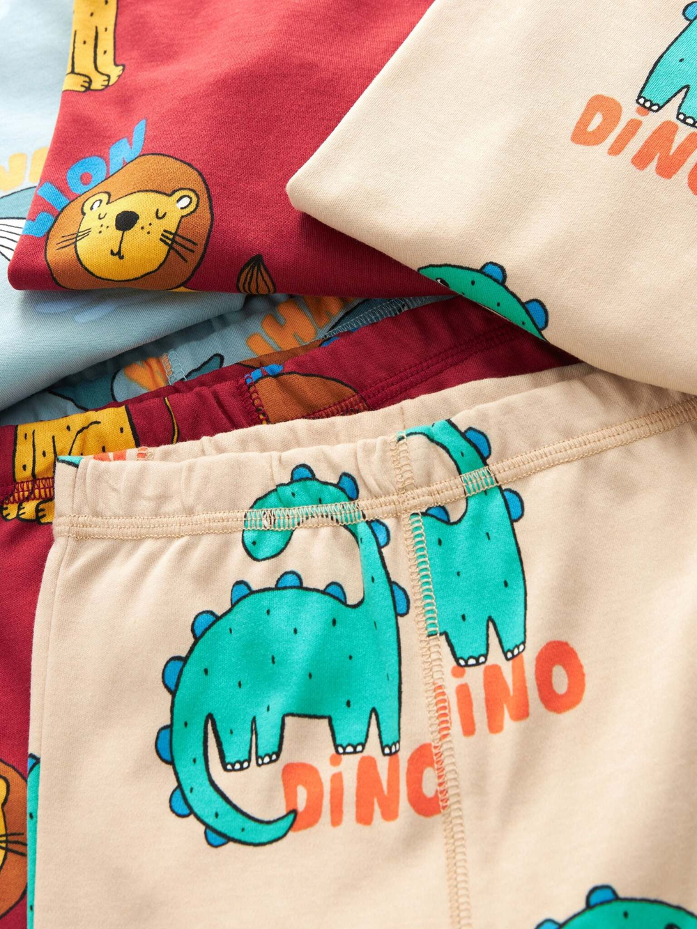 Пижама для мальчика Next 401-186, 3 шт., Голубой, Бежевый, Красный