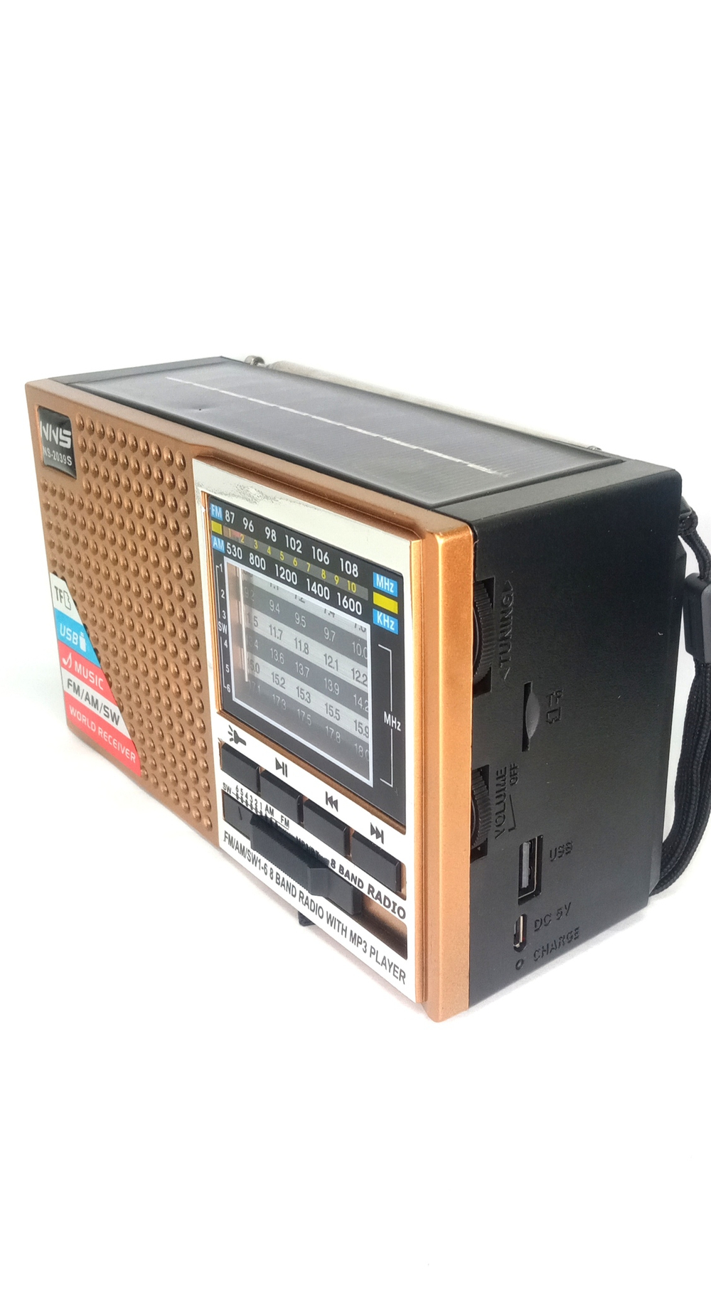 Радиоприемник NNS NS-2039S +MP3 USB/TF Solar панель
