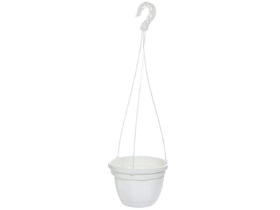 Кашпо НИКА 20см 3л с подвесом и поддоном (белое)