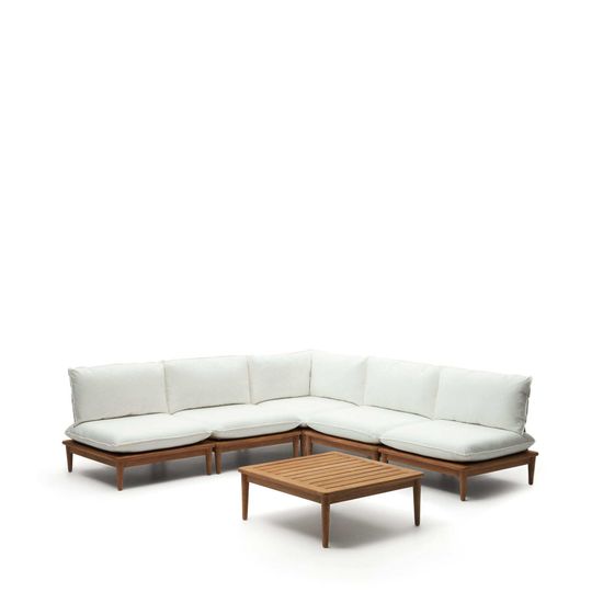 Portitxol Комплект из модульного углового дивана и журнального столика из массива тика La Forma Испания