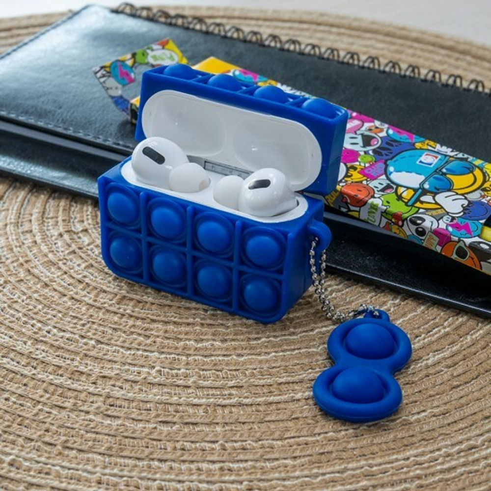 Силиконовый чехол для AirPods PRO Pop it, 012635 Черный