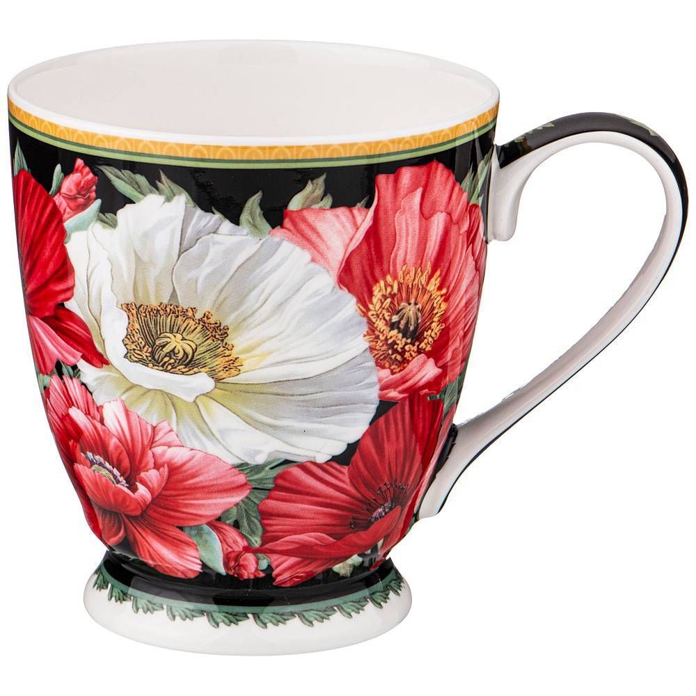 КРУЖКА LEFARD "МАКИ" 480 МЛ ЧЕРНАЯ (КОР=24ШТ.)