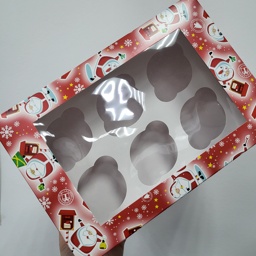 Коробка на 6 капкейков Новогодняя почта